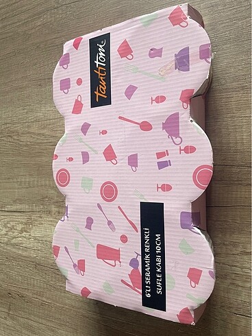 Tantitoni 6'lı Seramik Sufle Kabı 3ü Pembe 3üBeyaz