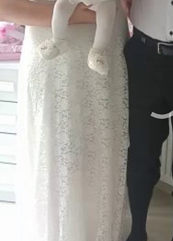 Beyaz uzun elbise 