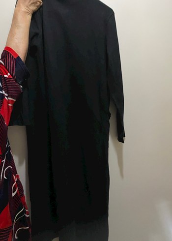 Siyah Kadın Uzun Kesim ceket - Görsel 2