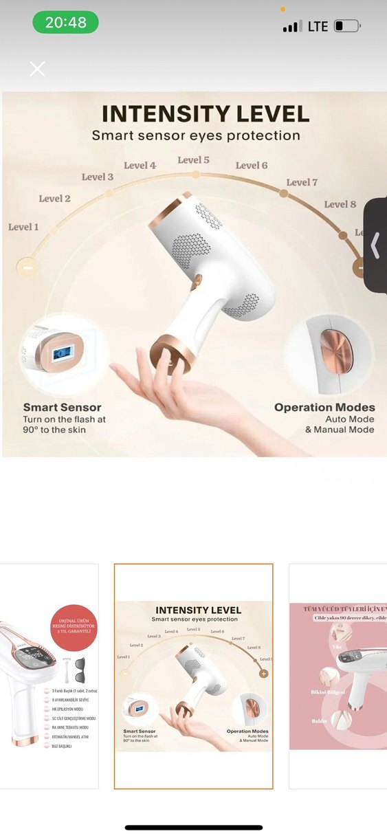 Beyaz Lazer Epilasyon Cihazı 9 Ayarlı Seviye - Görsel 2