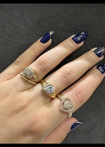 Kadın Altın Renkli Payetli Bohem Yüzük - Görsel 4