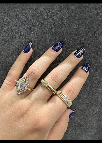 Kadın Altın Renkli Payetli Bohem Yüzük - Görsel 8