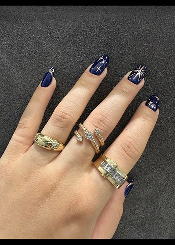 Kadın Altın Renkli Payetli Bohem Yüzük - Görsel 9