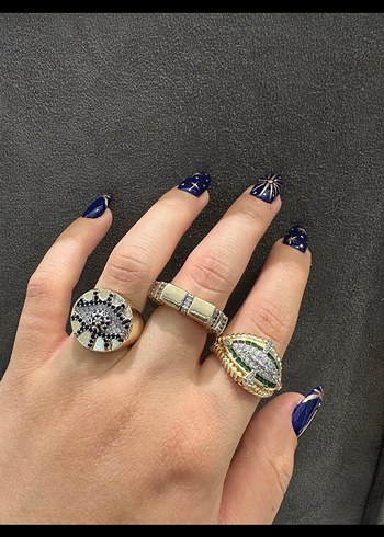 Kadın Altın Renkli Payetli Bohem Yüzük - Görsel 7