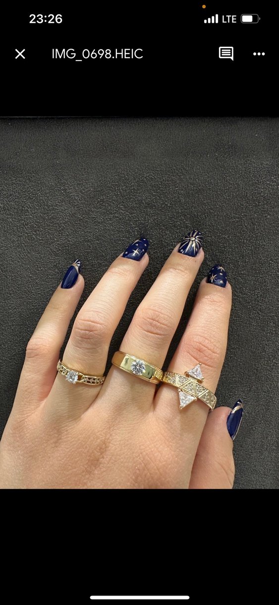 Kadın Altın Renkli Payetli Bohem Yüzük - Görsel 5