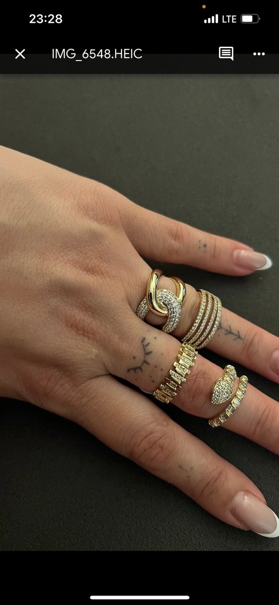 Kadın Altın Renkli Payetli Bohem Yüzük - Görsel 3