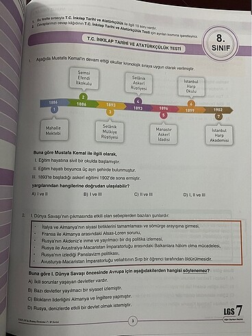  LGS İNGİLİZCE VE İNKILAP DENEMELERİ