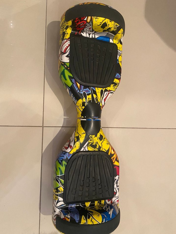 Renkli Desenli Elektrikli Hoverboard ve Çanta - Görsel 5