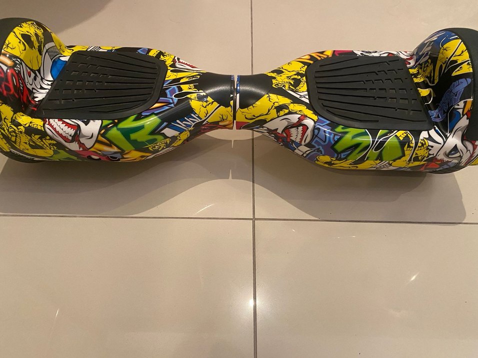 Renkli Desenli Elektrikli Hoverboard ve Çanta - Görsel 3