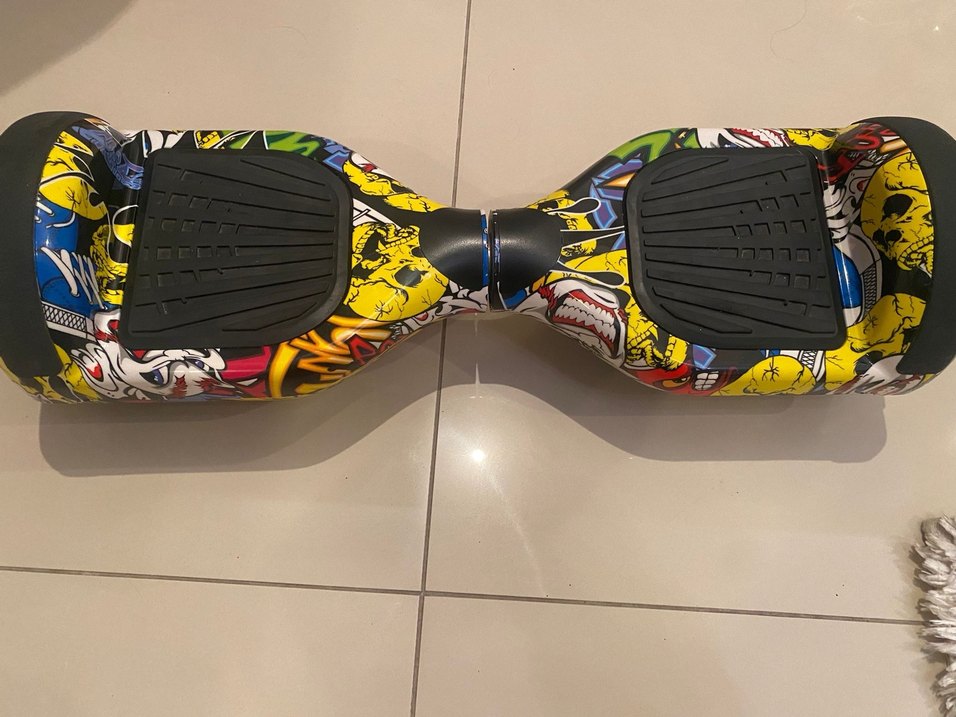 Renkli Desenli Elektrikli Hoverboard ve Çanta - Görsel 2