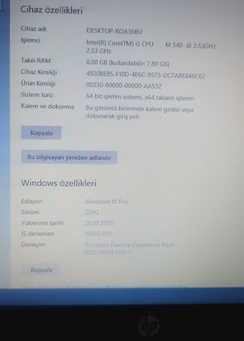 Bej HP EliteBook 2540p Dizüstü Bilgisayar - Görsel 10