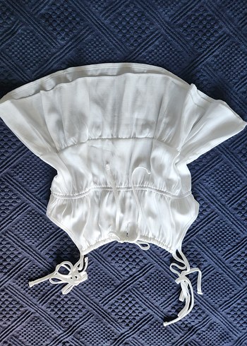 Beyaz Askılı Bağcıklı Bluz - Görsel 4