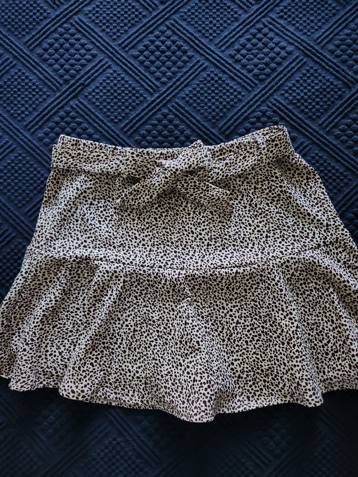 Volanlı Leopar Desenli Mini Etek - Görsel 3