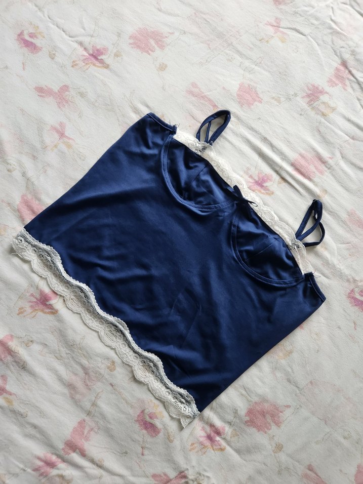 Dantel Detaylı Lacivert Straplez Büstiyer - Görsel 3