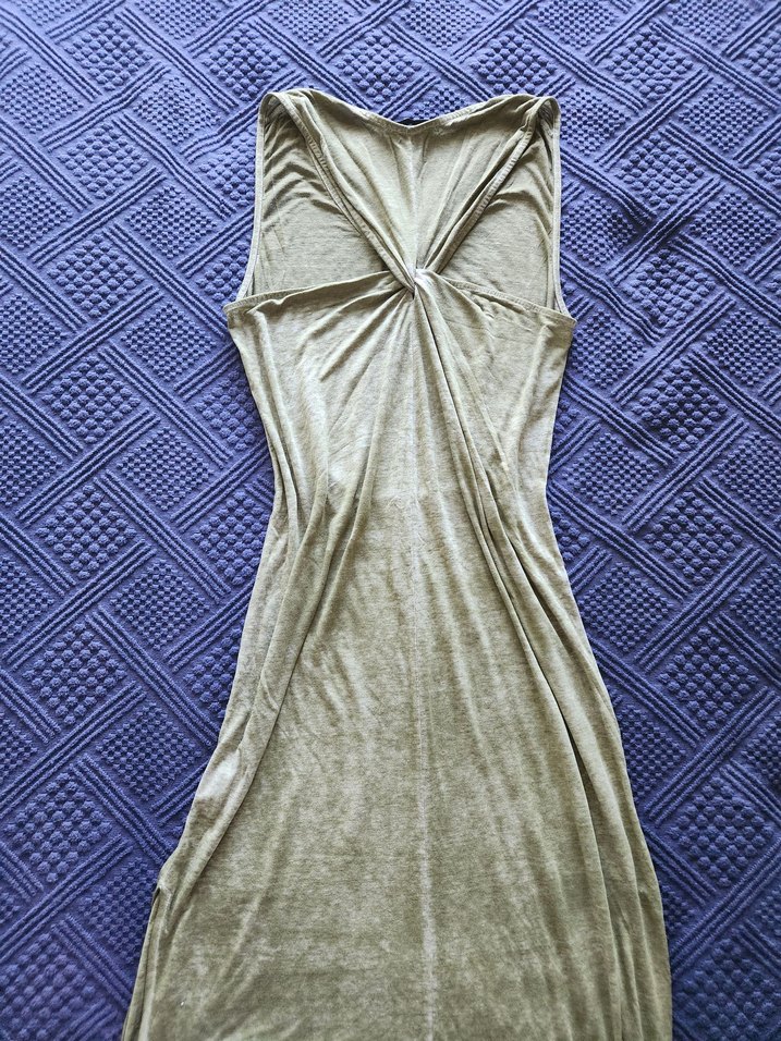 Haki Kolsuz Uzun Elbise - Görsel 5