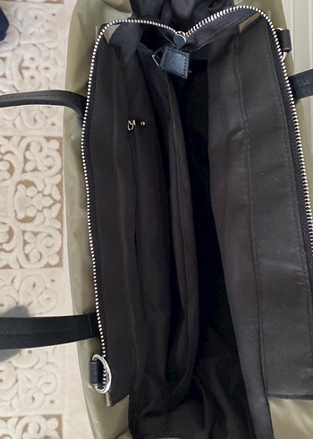 Haki Fermuarlı Tote Çanta