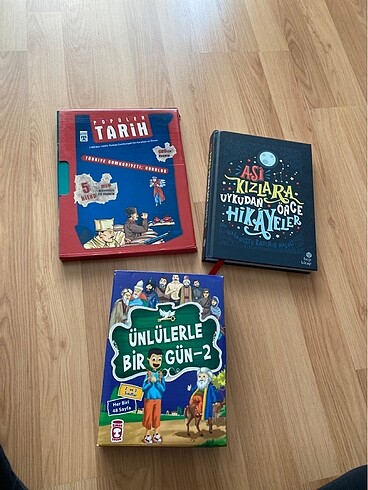 3 adet popüler tarih seti 1 adet ünlülerle bir gün seti +1 kitap