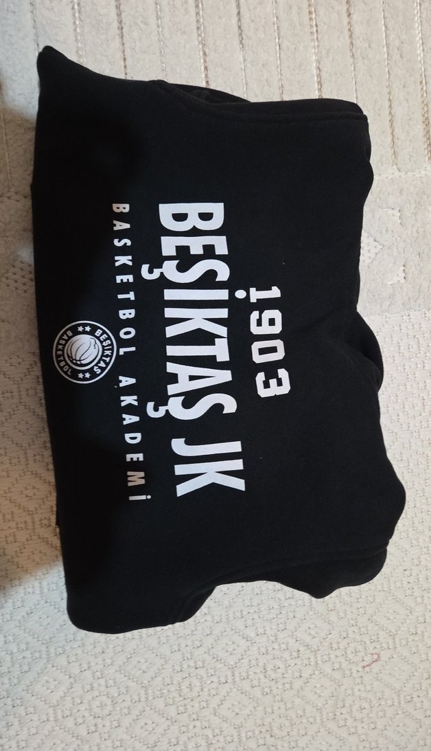 Beşiktaş Baskılı Kapüşonlu Siyah Sweatshirt - Görsel 4