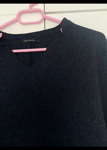 V Yakalı Triko Kadın Kazak - Görsel 5