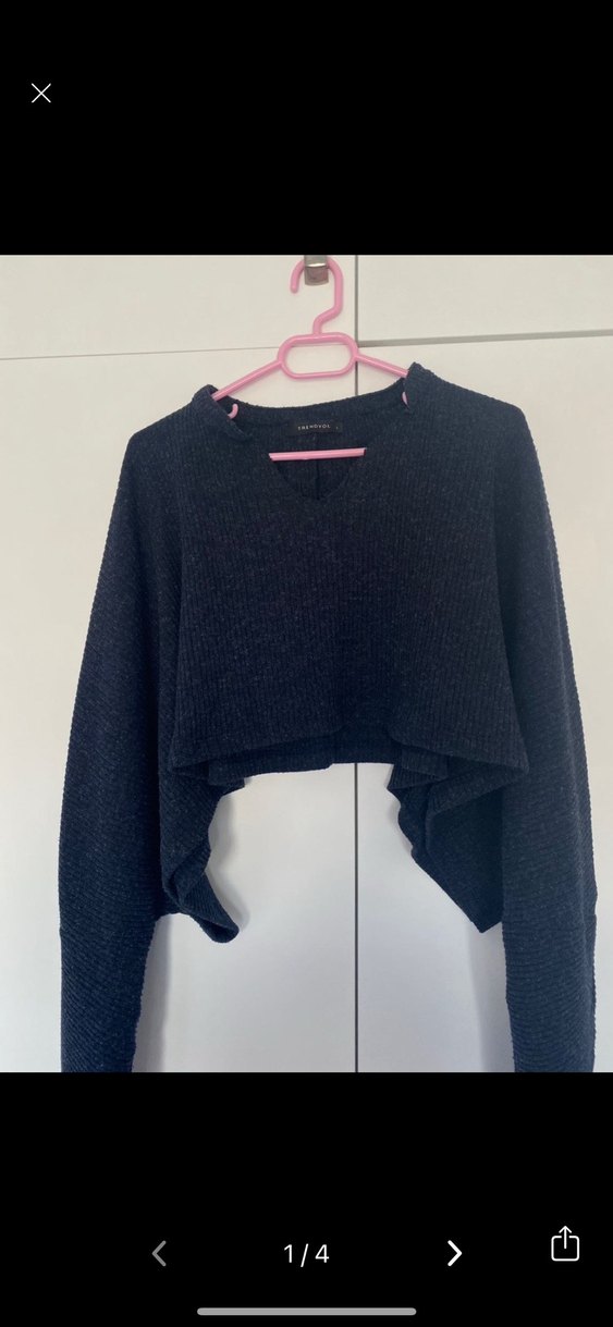 V Yakalı Triko Kadın Kazak - Görsel 2