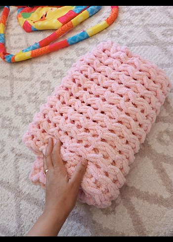 Pembe Örgü Çocuk Battaniyesi - Görsel 2