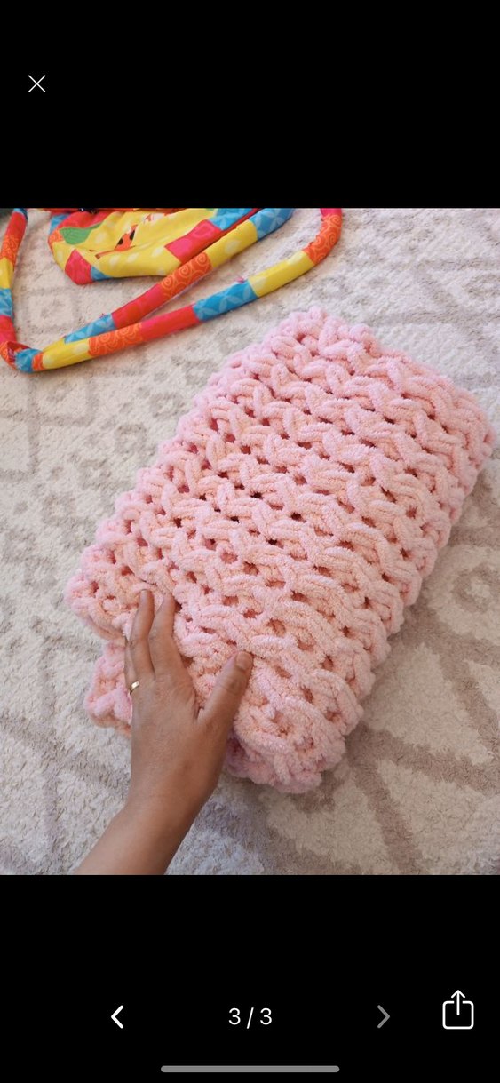 Pembe Örgü Çocuk Battaniyesi - Görsel 2