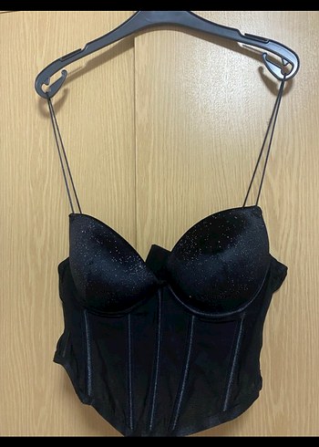Siyah Mini Gotik Strappy Büstiyer - Görsel 4