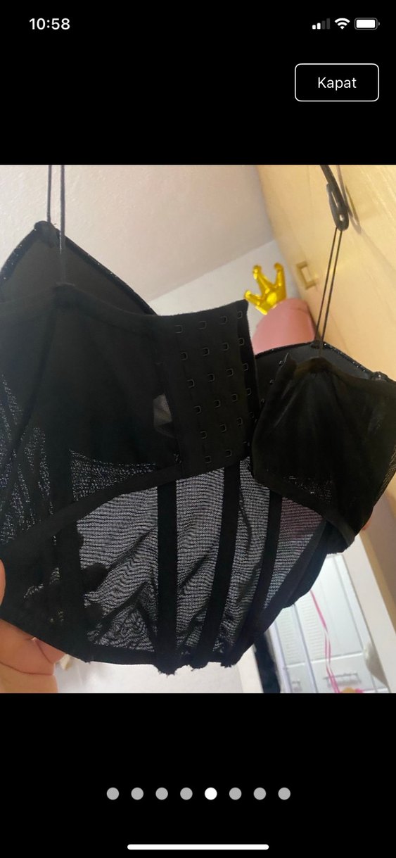 Siyah Mini Gotik Strappy Büstiyer - Görsel 5