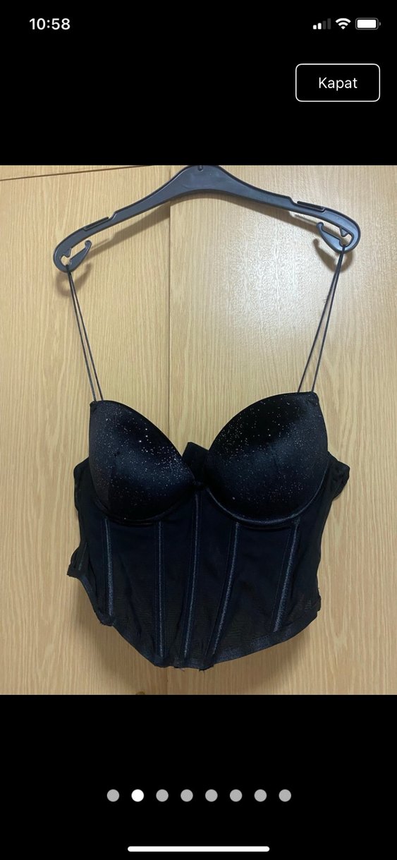 Siyah Mini Gotik Strappy Büstiyer - Görsel 2