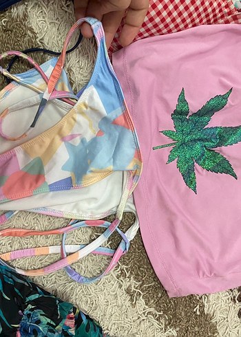 Renkli Bağcıklı Kadın Bikini Üstü - Görsel 6