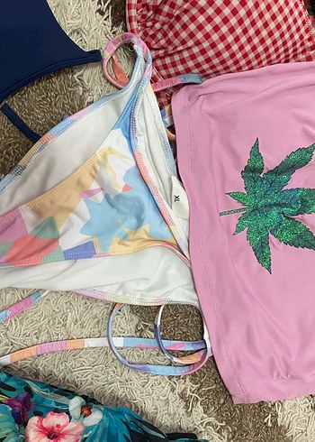 Renkli Bağcıklı Kadın Bikini Üstü - Görsel 2