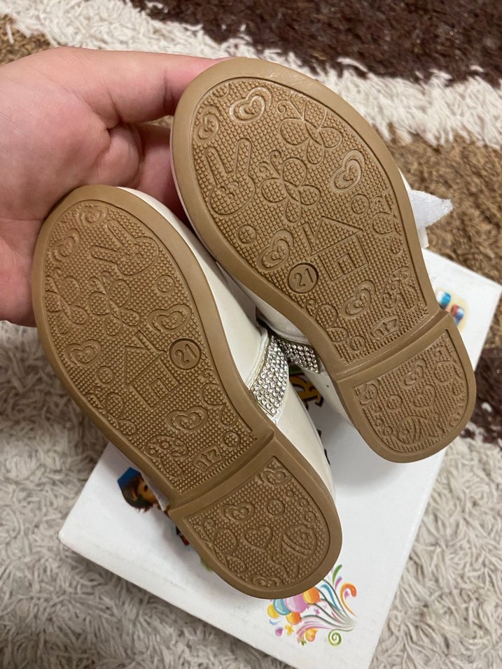 Kız Çocuk Beyaz Taşlı Babet Ayakkabı - Görsel 3