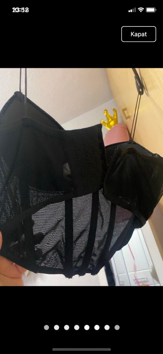 Işıltılı Siyah Straplez Mini Bustiyer - Görsel 3