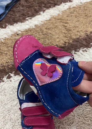 Kelebek Detaylı Renkli Kız Bebek İlk Adım Ayakkabısı - Görsel 4