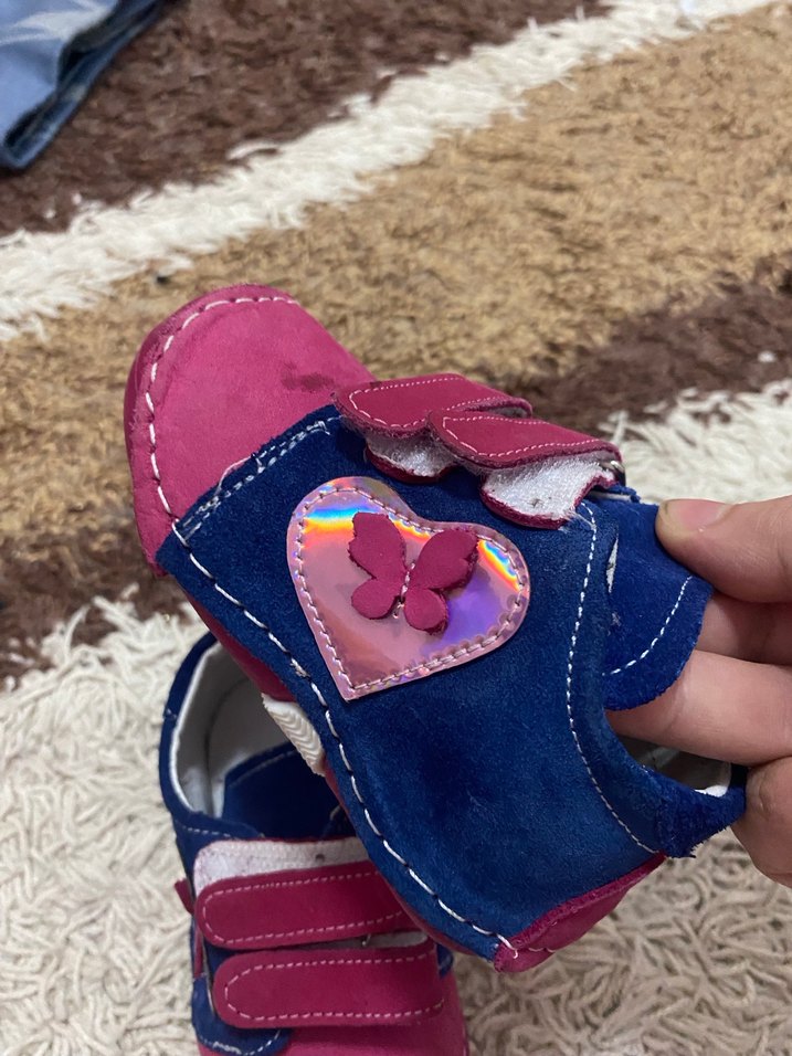 Kelebek Detaylı Renkli Kız Bebek İlk Adım Ayakkabısı - Görsel 4