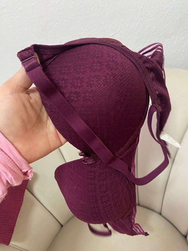 Bordo Bohem Minimalist Sütyen - Görsel 5