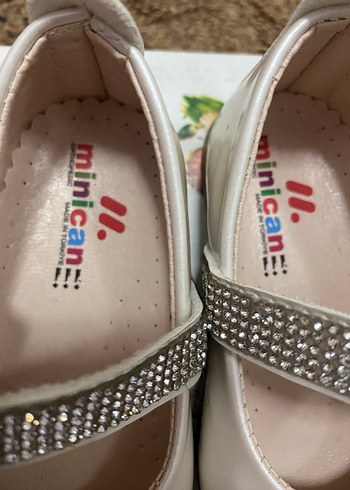 Beyaz Kız Çocuk Babetler Taşlı Tokalı - Görsel 2