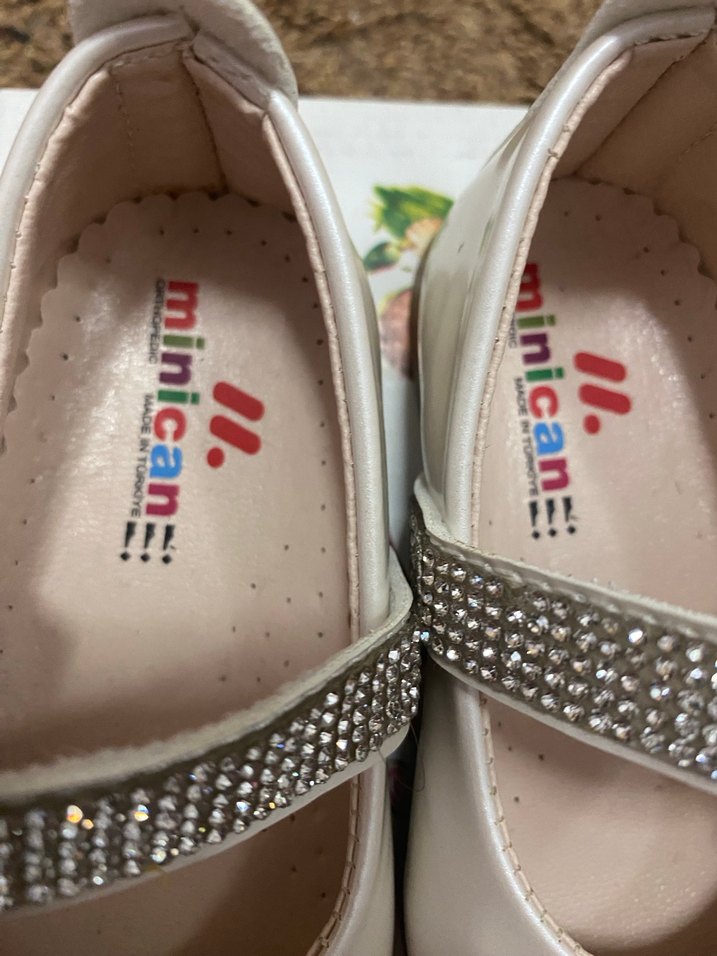 Beyaz Kız Çocuk Babetler Taşlı Tokalı - Görsel 2