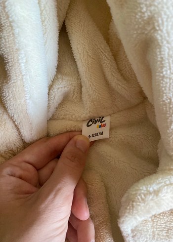 Kapüşonlu, Kürklü Bej Bebek Mont - Görsel 2