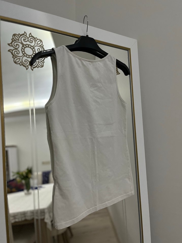 Siyah / Beyaz Kadın Kolsuz Atlet - Görsel 5