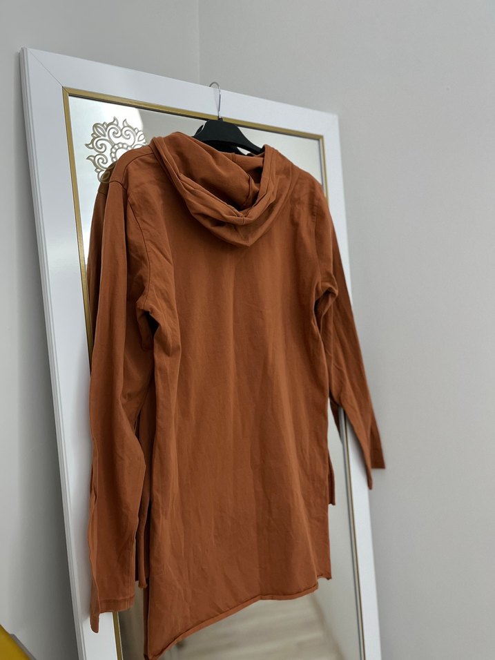 Kadın Kahverengi Baskılı Kapüşonlu Sweatshirt - Görsel 3