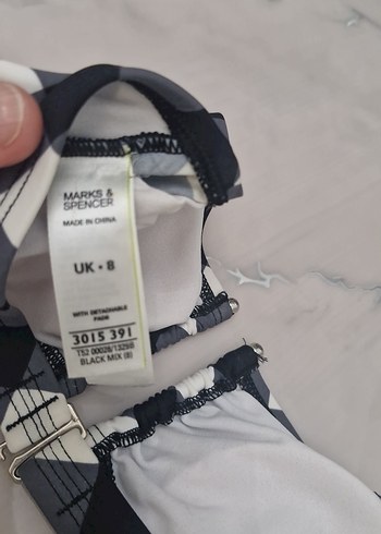 Tokalı Kare Desenli Gri Straplez Bikini Üstü - Görsel 3