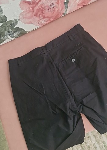 Düğmeli Siyah Erkek Midi Kot Şort - Görsel 3
