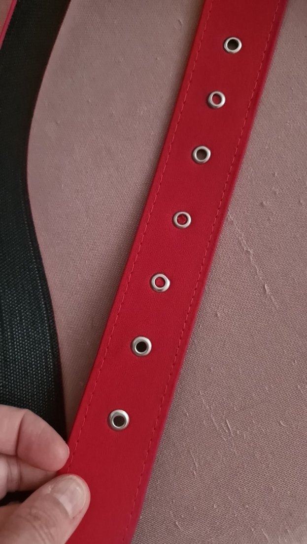 Koyu Kırmızı Deri Tokalı Kadın Kemer - Görsel 3