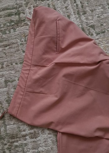 Kadın Pudra Rengi Pilili Kumaş Pantolon - Görsel 5