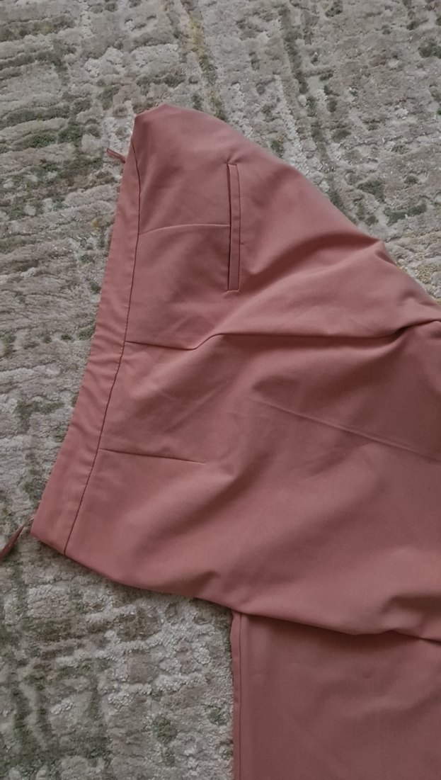 Kadın Pudra Rengi Pilili Kumaş Pantolon - Görsel 5