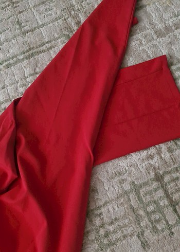 Kadın Kırmızı Midi Kumaş Pantolon - Görsel 4