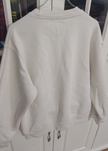 34 Beden Kadın Beyaz Basic Sweatshirt