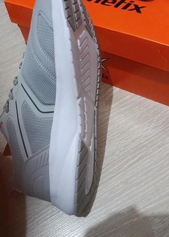 Gri Erkek Spor Ayakkabı Velcro Bağcıklı - Görsel 4