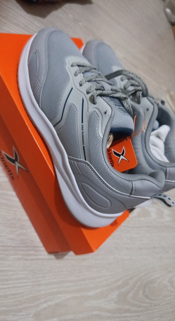 Gri Erkek Spor Ayakkabı Velcro Bağcıklı - Görsel 2